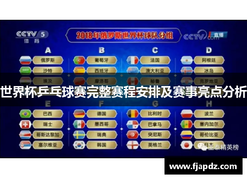 世界杯乒乓球赛完整赛程安排及赛事亮点分析